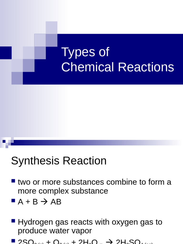 Types of Chemical Reactions (1) | PDF
