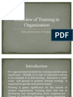 Overview of Training in Organization (Role & Structure)