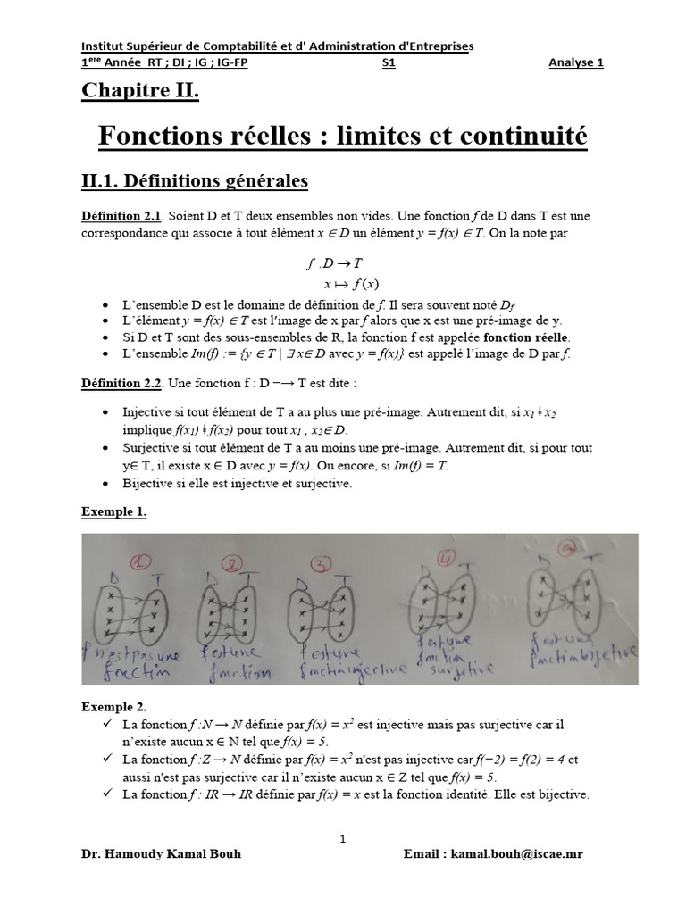 Fonctions réelles : limites et propriétés | PDF | Relations ...