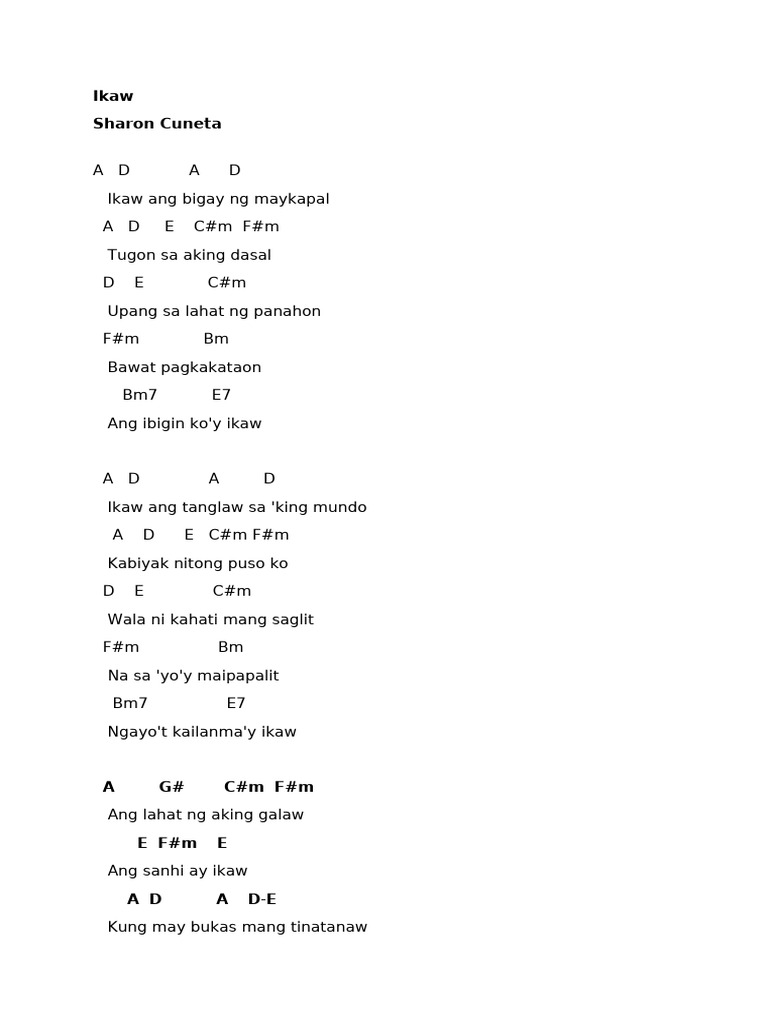 Filipino Love Songs Chords Collection | PDF