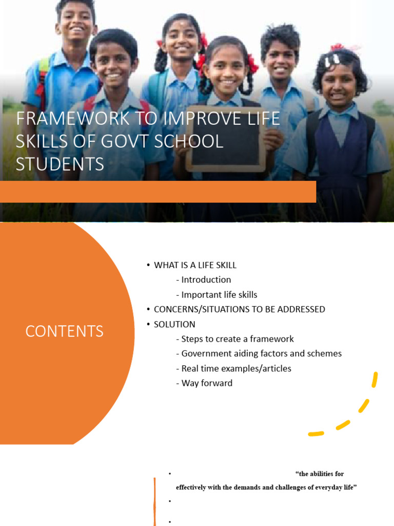 Framework To Improve Life Skills of Govt School | PDF | Teachers ...