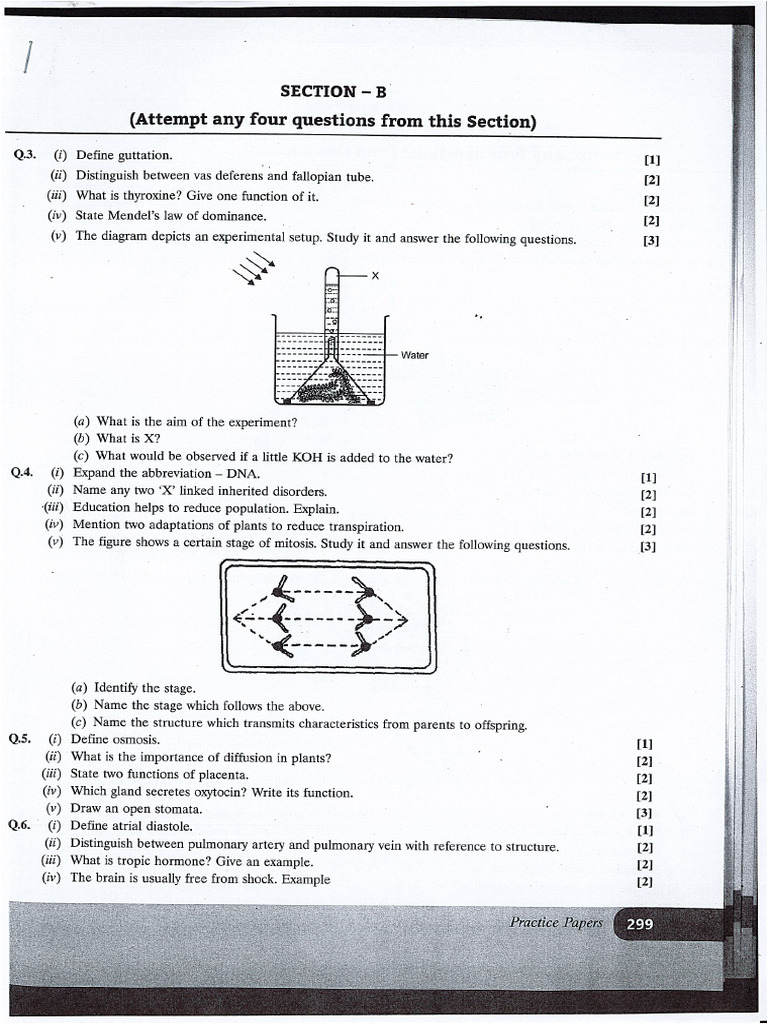 X Icse Specimen Paper Biology Pdf