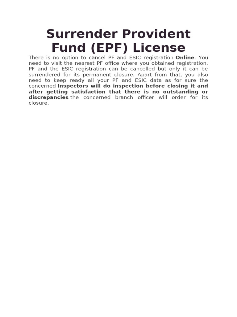 PF Registration Close | PDF