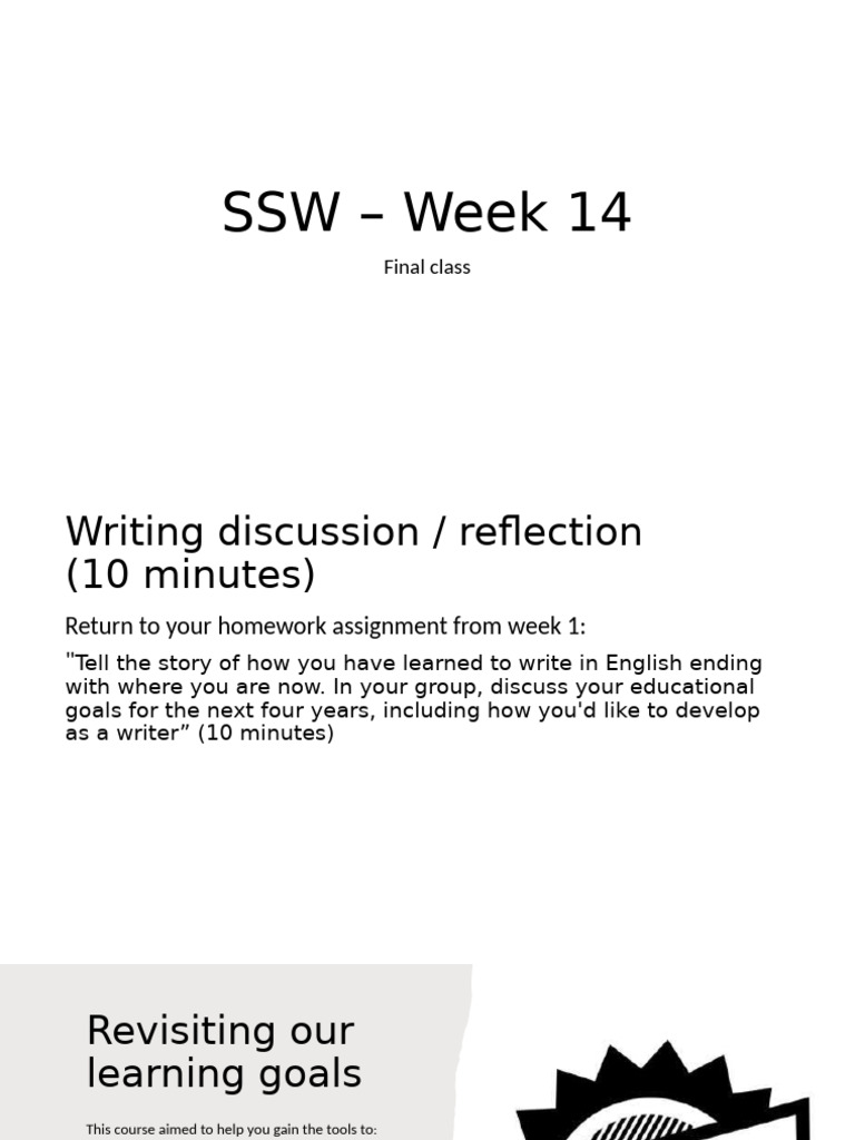 Week 14 Writing Course Reflection | PDF