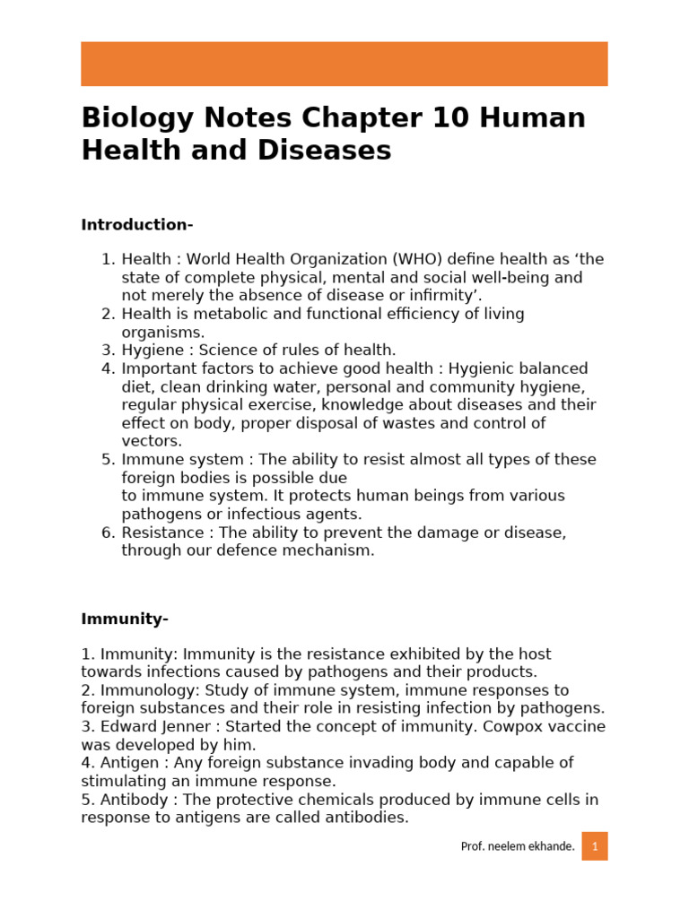 Human Health and Disease Overview | PDF | Antibody | Immune System
