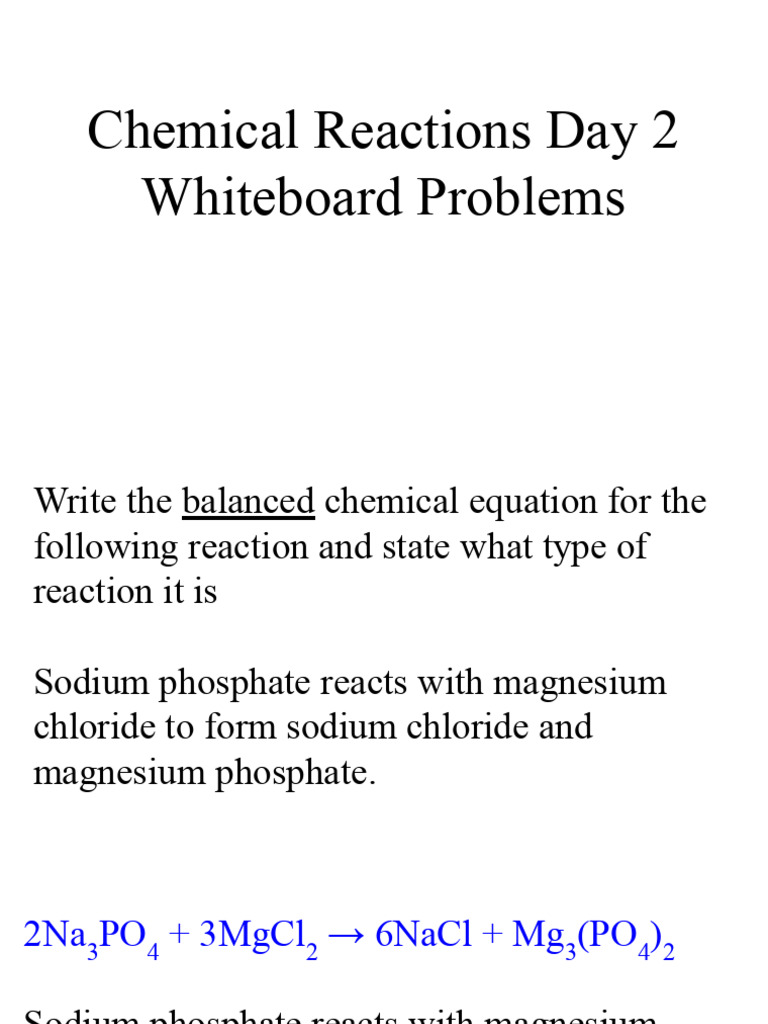 Balanced Chemical Reactions Guide | PDF