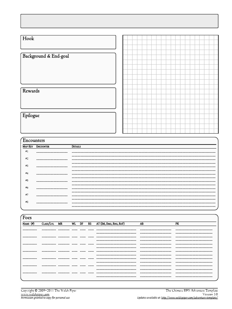 ChimeraRPGBeta AdventureTemplate Square | PDF