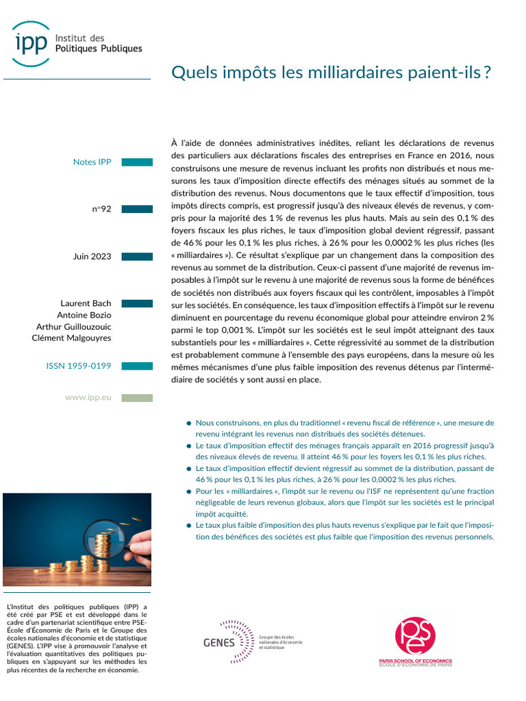 Impôts des milliardaires en France en 2016 | PDF | Impôts | Impôt ...