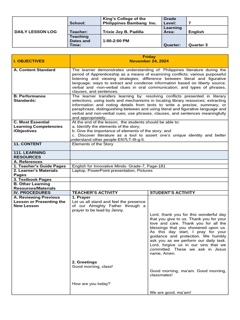 Understanding Story Elements in Literature | PDF | Learning