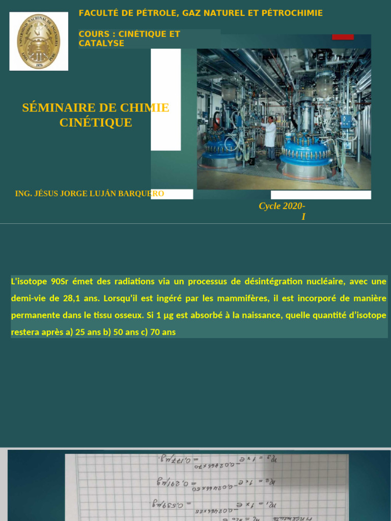 Cinétique et constante de vitesse des réactions chimiques | PDF ...