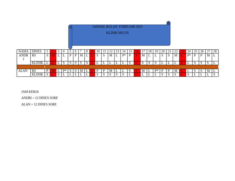 Jadwal Klinik Mucis Februari 2025 Pdf