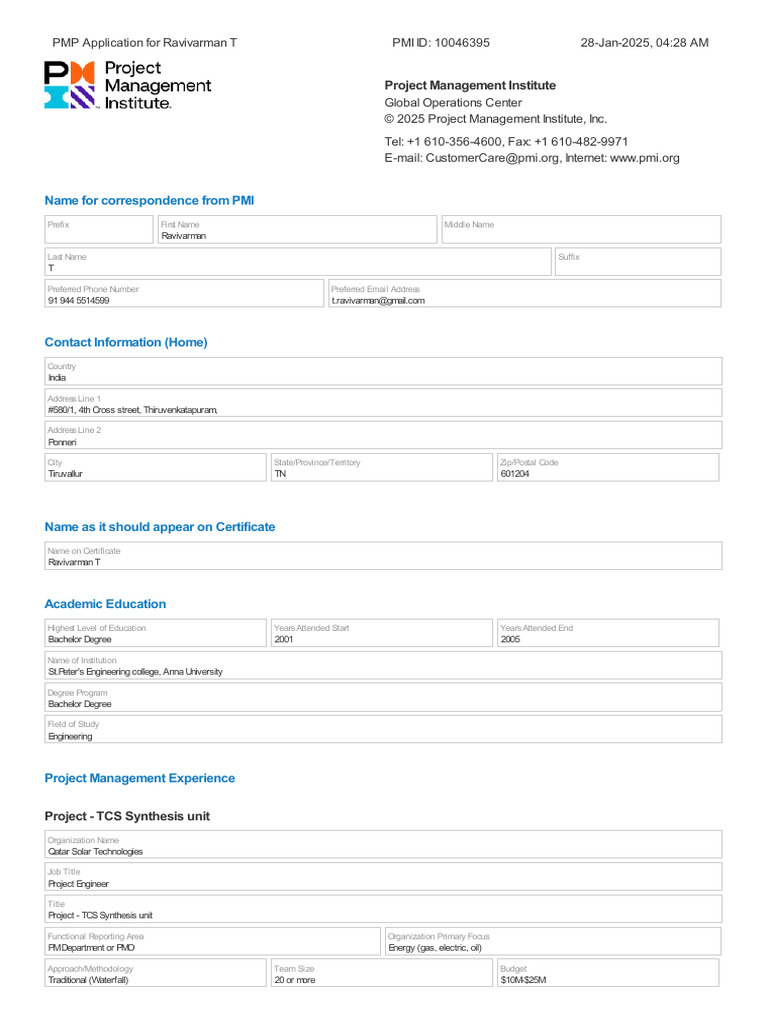 Application Report - 7749344 | PDF | Project Management