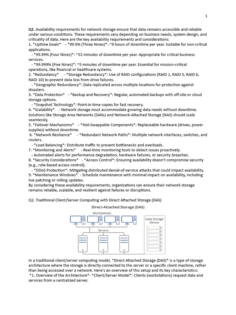 Network Storage Availability Requirements | PDF | Backup | Hard Disk Drive