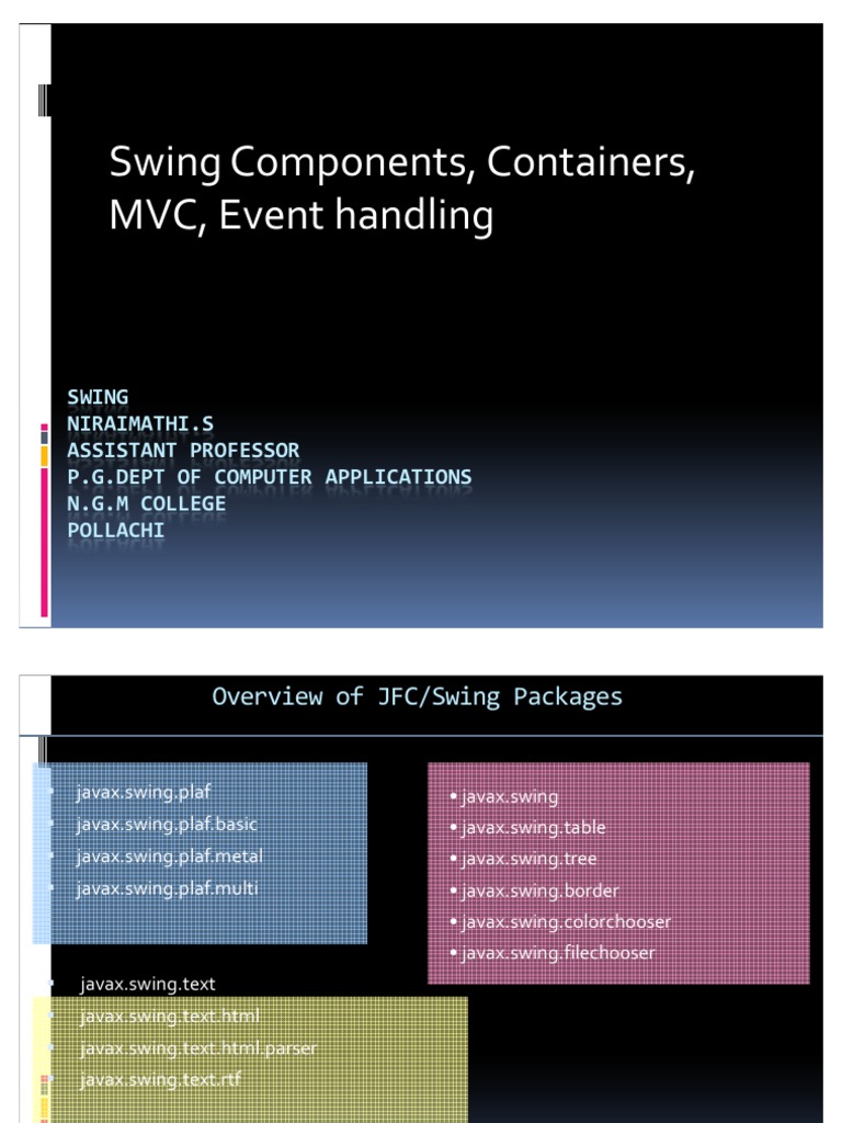 Swing Interface Overview | PDF | Graphical User Interfaces | Computer ...