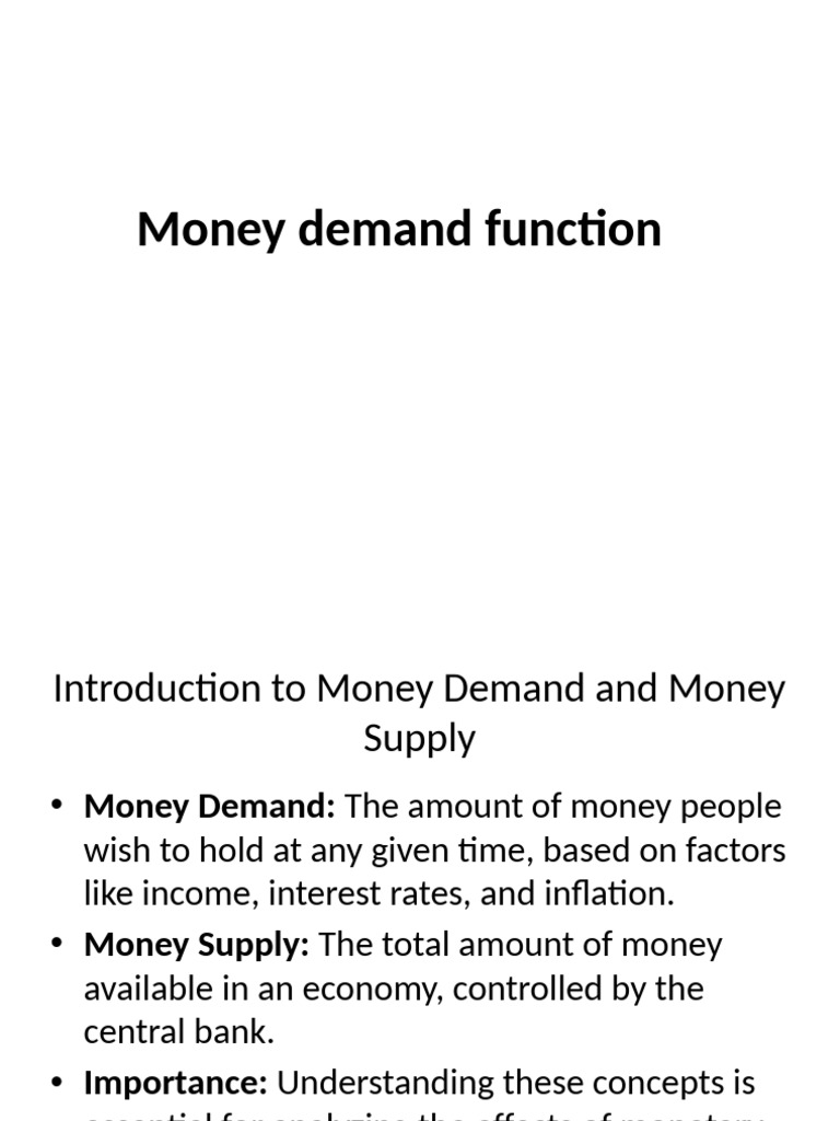 Understanding Money Demand and Supply | PDF | Demand For Money | Demand