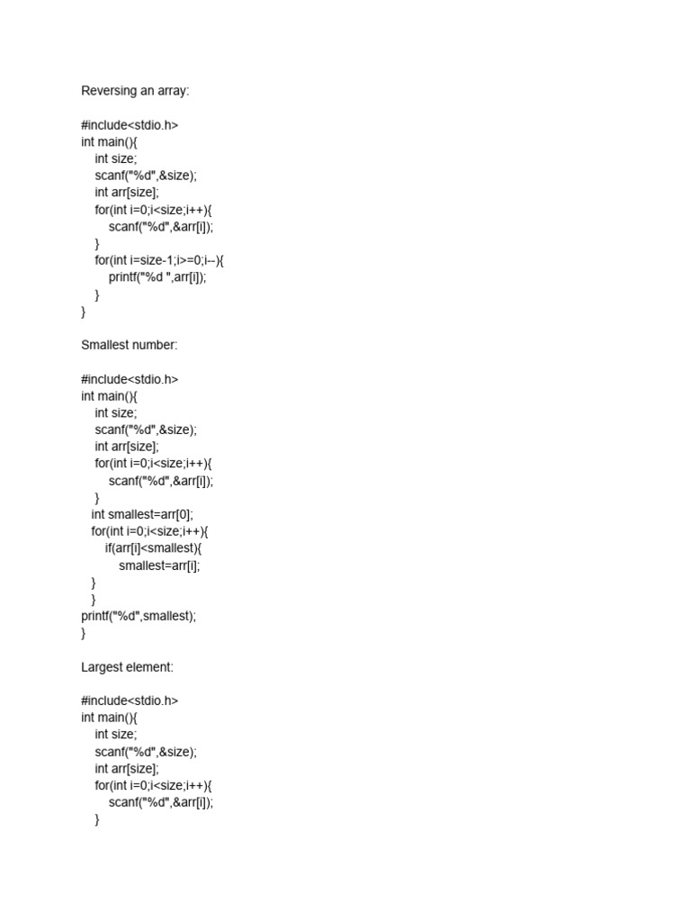 Array Operations in C Programming | PDF | Computer Libraries | Computer ...