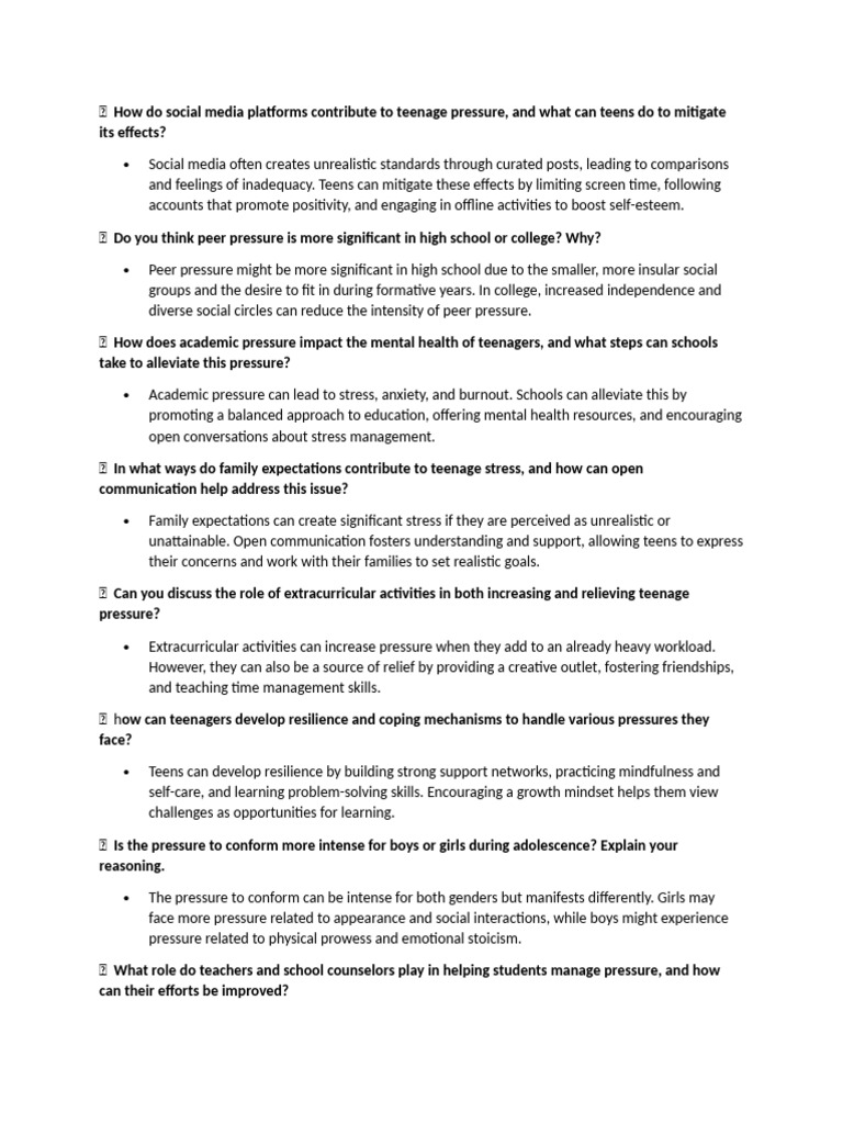 How do social media platforms contribute to teenage pressure pdf