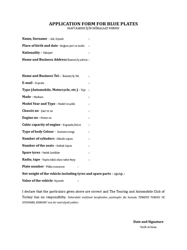 Ytggk basvuru formu pdf