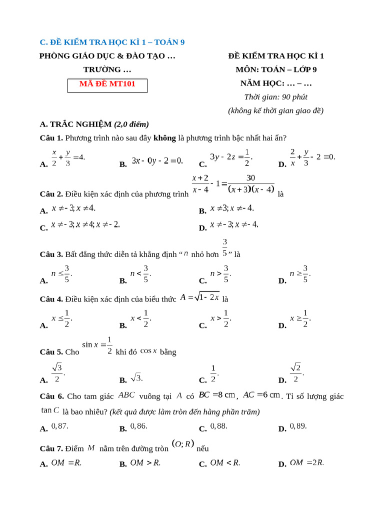 Toan9 KNTT 1 | PDF