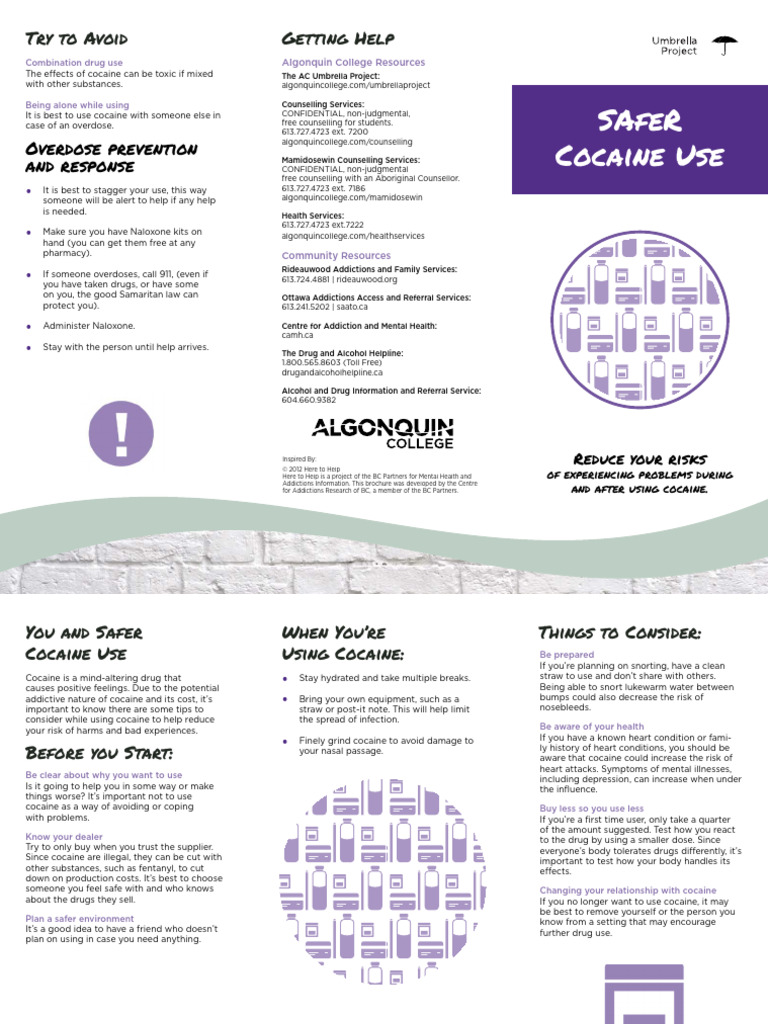 Safer Cocaine Use Guidelines and Resources | PDF | Cocaine | Drug Overdose
