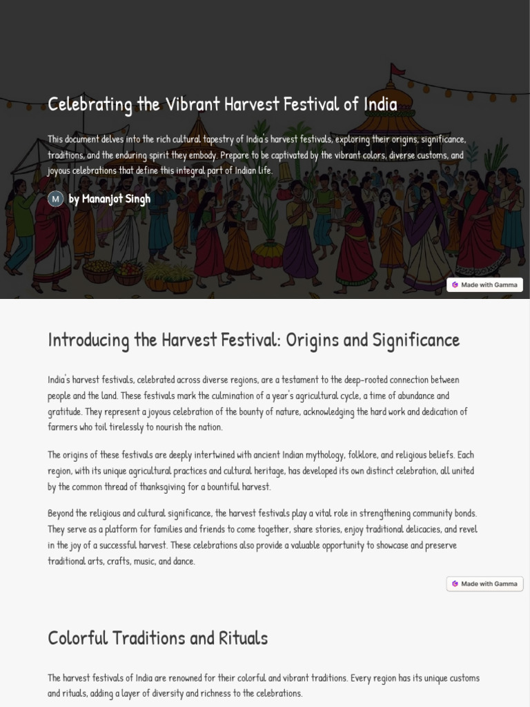 Celebrating The Vibrant Harvest Festival of India | PDF | Cuisine | Foods