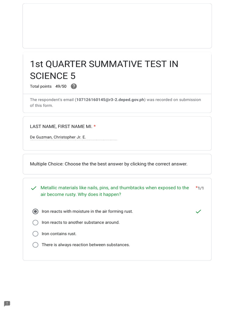 Science 5 Summative Test on Matter and Waste Management | PDF | Waste ...