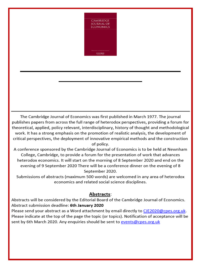 Heterodox Economics Conference 2020 | PDF | Economics | Heterodox Economics