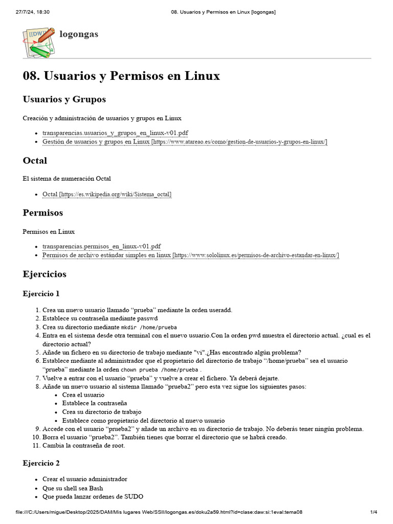 Gestión de Usuarios y Permisos en Linux | PDF | Archivo de computadora ...