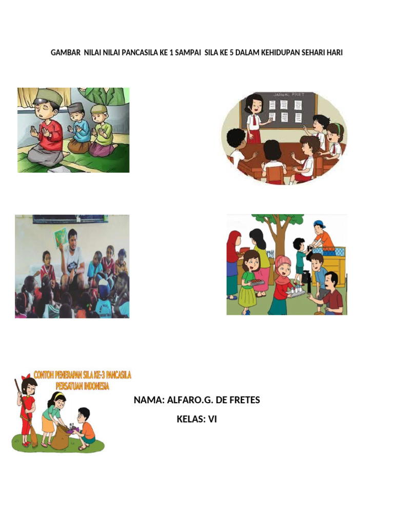 Gambar Nilai Nilai Pancasila Ke 1 Sampai Sila Ke 5 Dalam Kehidupan ...