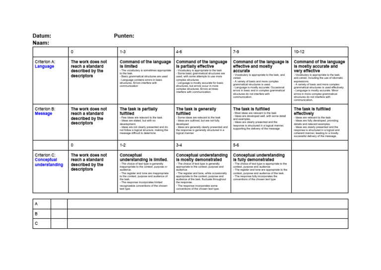 Language Assessment Criteria Guide | PDF | Communication | Human ...