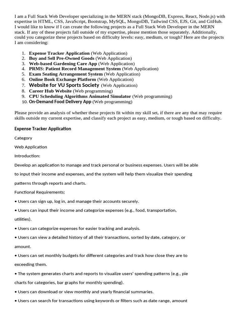 MERN Stack Project Feasibility Analysis | PDF | Scheduling (Computing ...
