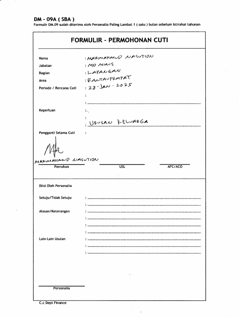 Form Cuti | PDF