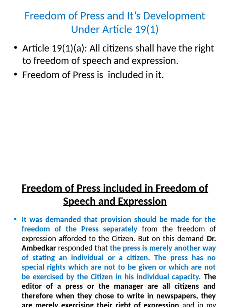 Freedom of Press and Its Development | PDF | Freedom Of Speech | Justice