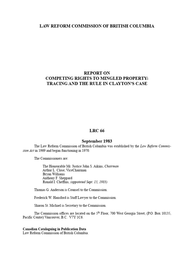 LRC66-Competing Rights To Mingled Property | PDF | Mortgage Law ...