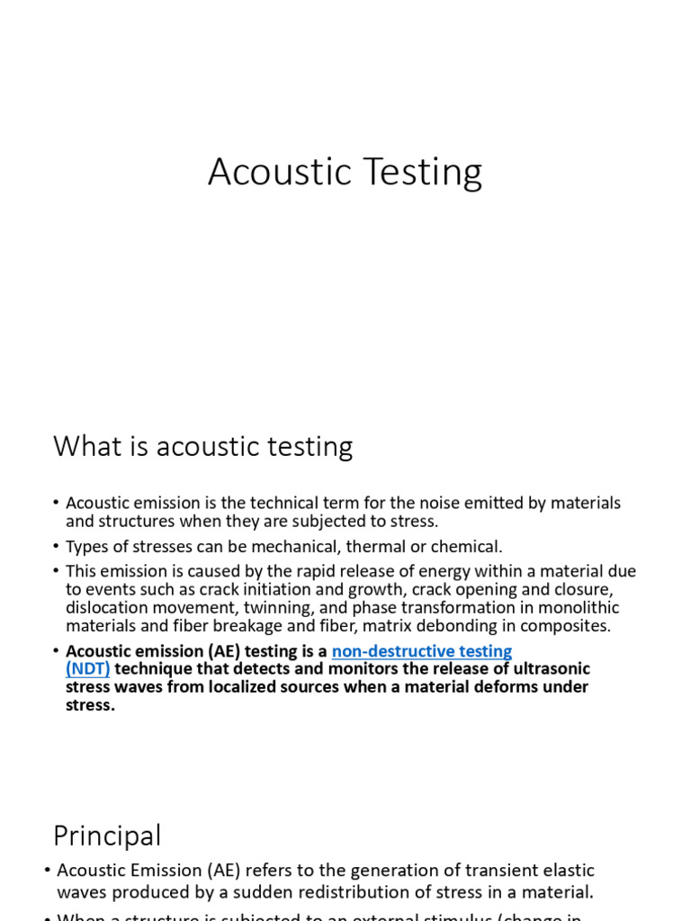 Acoustic Emission Testing Explained | PDF | Diffraction | Crystal