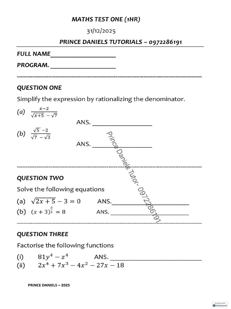 Maths (140) Practice Test One | PDF