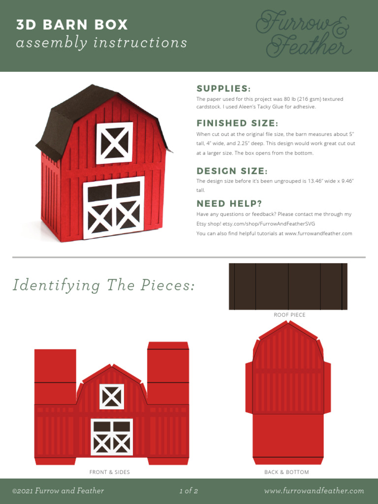 3D Barn Box Assembly Guide | PDF