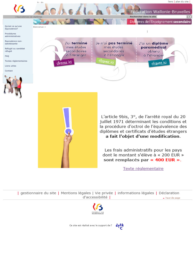 Équivalences de diplômes en CFWB | PDF