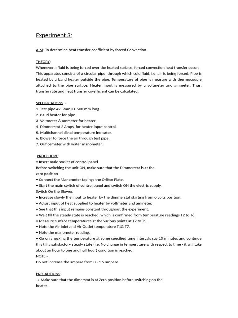 Heat Transfer Coefficient in Forced Convection | PDF | Heat Transfer ...
