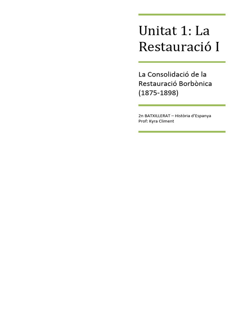 U1 Apunts Restauracio | PDF