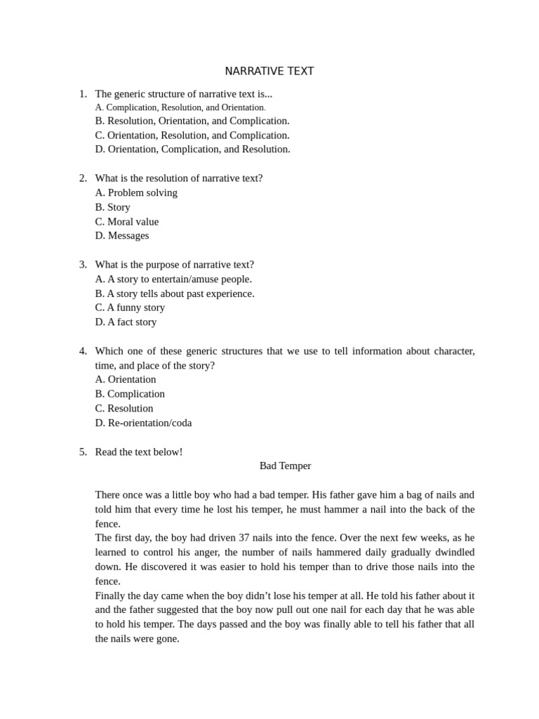 Understanding Narrative Text Structure | PDF