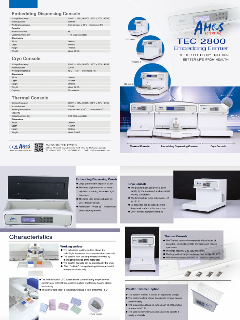 TEC 2800 Embedding Center | PDF