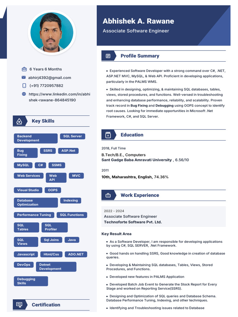 Resume0501 | PDF | Databases | Microsoft Sql Server