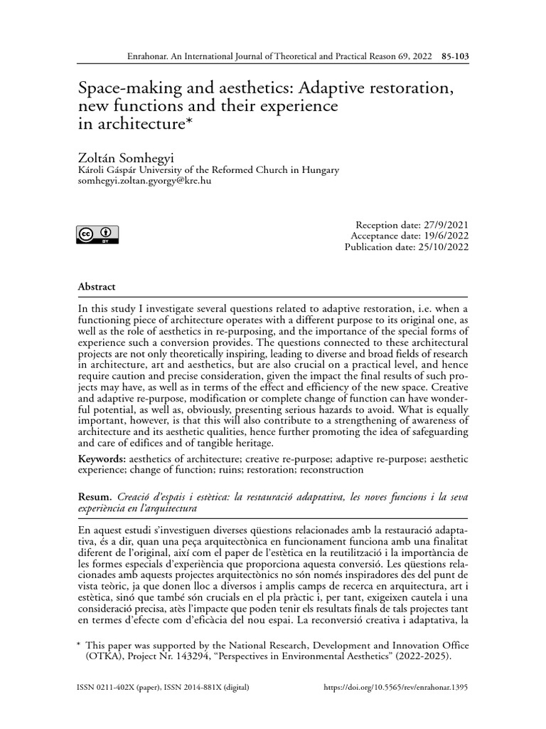Space making and aesthetics adaptive restoration new functions and