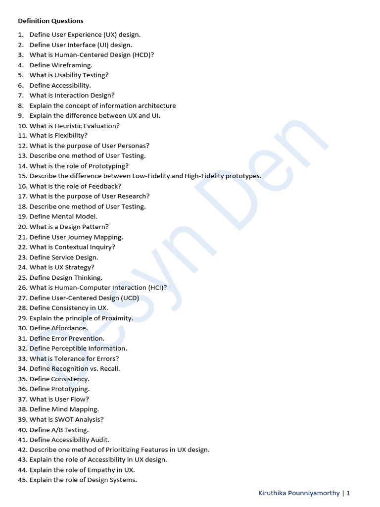 Definition Questions | PDF | Information Technology | Design