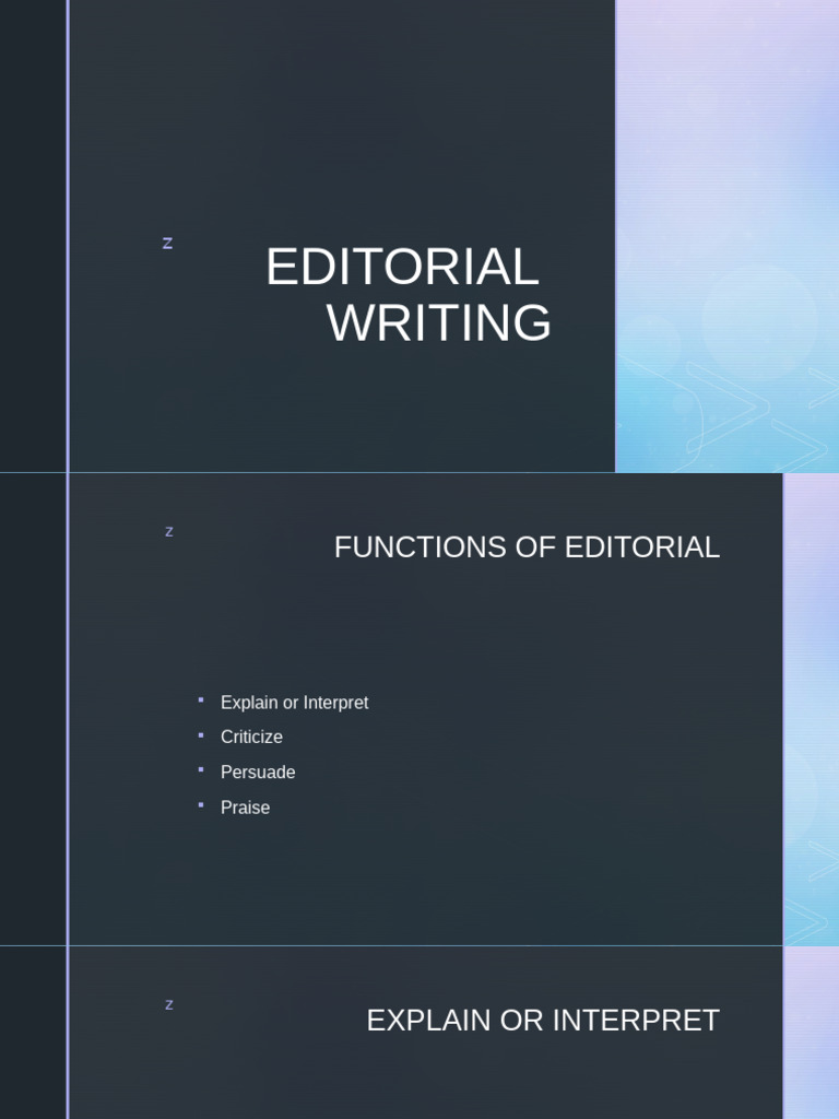 Functions and Types of Editorial Writing | PDF | Science | Persuasion