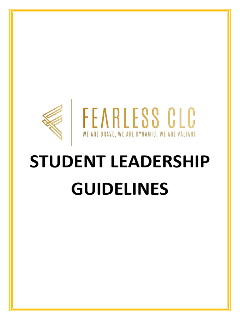 Student Fearless Leadership Guidelines 2024 FINAL | PDF | Jesus | Tithe