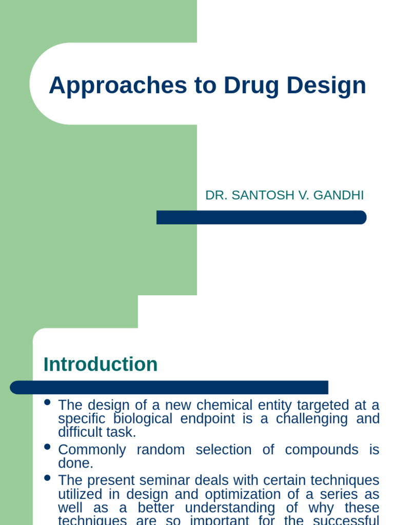 Approaches To Drug Design Pdf Molecules Molecular Orbital