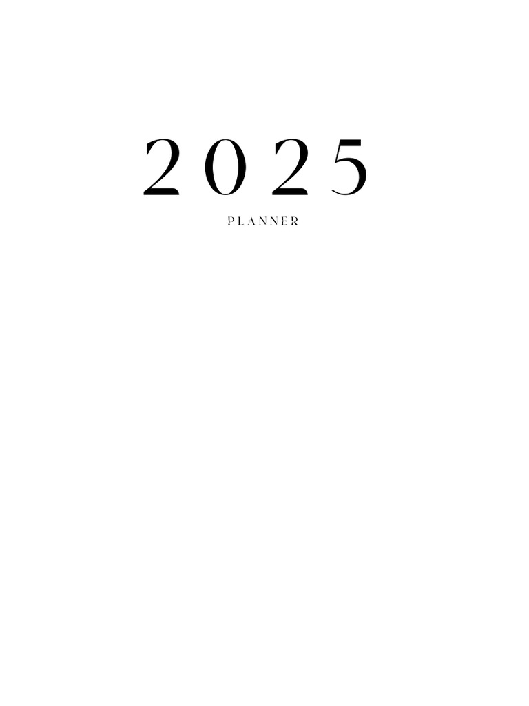 Cream and Black Classic Vintage 2025 Year Planner A4 | PDF
