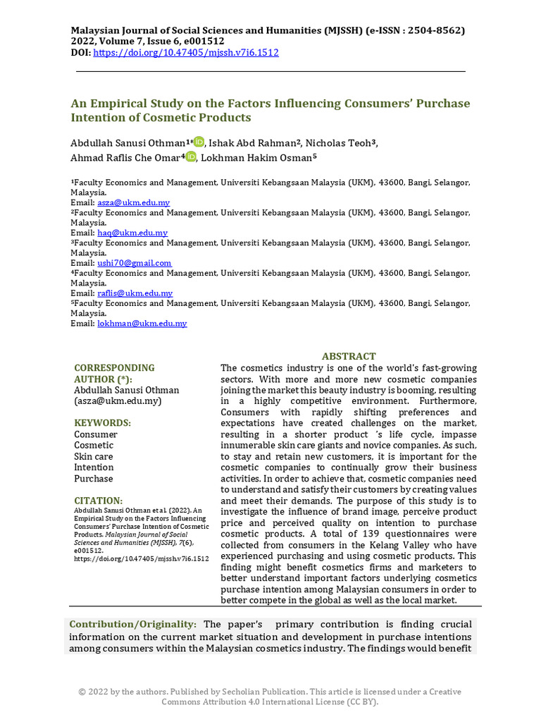 An Empirical Study On The Factors Influencing Consumers' Purchase | PDF ...